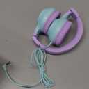 awatrue Kids Headphones, 74/85/94dB Volume Limiter, Foldable Wired Over Ear Headphones for Travel, 3.5mm Jack, Toddler Headphones for School, Chromebook, iPad, Tablet, Purple Green