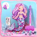 Hungdao 51 Pcs Mermaid Party Favors Mermaid Piata Hairpin Slap Bracelets Ring Tattoo Sticker Under the Sea Birthday Party Supplies Classroom Prize Gift Goodie Bag Piata Stuffers Fillers