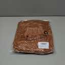 Wenrine Womens 3/4 Sleeve Mini Dress Casual V Neck Collared Textured Loose Fall A Line Argyle Dresses with Pockets (Brown)