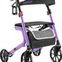 KEKOY Rollator Walkers for Seniors with Seat, 400lb Foldable Walker-Purple