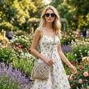Peicees Crossbody Bag Purse For Women Bohemian Shoulder Bag Woven Crochet Purse For Summer Beach Travel Clutch Handbag