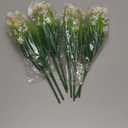 8 Bundles Artificial Daisy Flowers for Outdoors Summer Decor, UV Resistant Faux Cemetery Flowers Plastic Greenery Shrub Fake Artificial Plants Outside Home Gardens Porch Planter Indoor Yards(White)