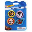Hot Wheels Two Packs Of 4 Each Erasers Set of 2