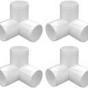 LetsFix 3 Way PVC Fittings 1-1/4 Inch (4-Pack), Furniture-Grade, Heavy-Duty Pipe Connectors for Plumbing, DIY Projects, and Home Furniture Assembly, Compatible with 1-1/4" Schedule 40 PVC Pipes