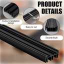 Pushglossy 2 Pcs 36" Slide on Door Sweep 1-3/4" Wide Vinyl Weatherstrip Seal for Exterior Doors, Energy Efficient Draft Stopper, Easy Slide in Installation, Blocks Dust/Insects/Noise(Black)