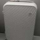 mixi Carry On Luggage Airline Approved 20'' Lightweight Luggage Wide Handle PC Hardshell Suitcases with Spinner Wheels & TSA Lock, Smoke White