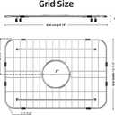 Sink Grid 18" X 12-1/2", Centered Drain with Corner Radius 1-1/2",304 Stainless Steel Material UPGRADED FOOT PADS, LESS PRONE TO WATER ACCUMULATION.