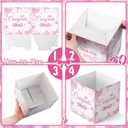 Qunclay 12 Pcs Graduation Box Table Centerpieces 7 Inch Pink Bow Paper Flower Boxes Table Decor Class of 2026 Congrats Grad Party Supplies for High School College Grad Celebration Prom Decoration