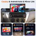 Single Din Flip Out Car Stereo Touch Screen Wireless Carplay Android Auto, 7 inch Car Radio 1 Din Bluetooth Support SWC FM/EQ USB Type-C, Car Audio Receiver MP5 Player with Backup Camera