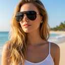 Chicid Oversized Butterfly Sunglasses for Women, Trendy Frame UV400 Protection Classic Shades