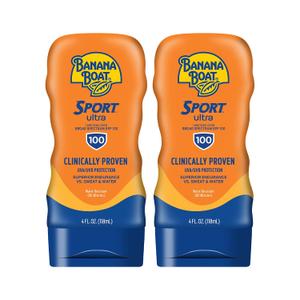 Banana Boat Sport Ultra SPF 100 Sunscreen Lotion, 4oz | Banana Boat Sunscreen Lotion SPF 100, 4oz each Twin Pack