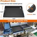Full-Size Griddle Insert for Char-Griller 5050 3001 5650 3008 3030 3725, Flat Top Griddle with Handles for Chargriller Charcoal Grills, Cooking Griddles for Chargriller with 2 Pcs Fire Grate Hangers
