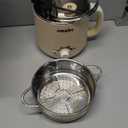 Dezin Hot Pot Electric with Steamer, Rapid Noodles Cooker, Stainless Steel Electric Pot 1.6 Liter, Perfect for Ramen, Egg, Dumpling, Soup, Oatmeal with Temperature Control and Keep Warm Function