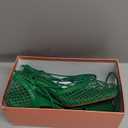 SAMMITOP Lace Up Mesh Heels for Women Comfortable High Stiletto Heel Tie Up Ankle Strap Closed Square Toe Pumps Bridal Wedding Shoes 3.5 Inch Green US Size 9.5