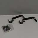 Kenney Adjustable Curtain Rod Brackets, Black (2-Pack)