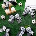 WILLBOND 20 Pieces Soccer Hair Ties Elastic Soccer Ball Hair Accessories for Girl Women Player School Team Football Birthday Party (Black, White)