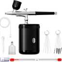 Airbrush kit: Handheld Spray Paint Gun with 0.3/0.5mm Nozzle, Rechargeable Cordless Spray Gun Sets Suitable:air Brush for Nails, Art, Color Spraying, Cake Decoration, Model Tattoos & Makeup, Black 