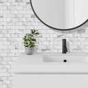 Vamos Tile 100-Piece Glossy Statury White Peel and Stick Backsplash Tile,3''x6'' PVC Subway Tile with Dark Gray Grout, Stick on Backsplash for Kitchen/Bathroom/Fireplace