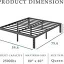 FSCHOS Bed-Frame-Queen, 14 Inch Metal Platform Bed-Frame No Box Spring Needed, Heavy Duty, Easy Assembly, Noise Free, Black