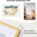 20x30 Metal Picture Frame with 16x24 Mat, Brushed Aluminum Finish, Tempered Glass Front, and Attached Hanging Hardware - Versatile Wall Display Frames for Vertical or Horizontal Orientation(Rose Gold,