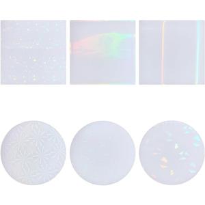AHANDMAKER 6 pcs Coaster Resin Molds 6 Styles Holographic Silicone Sheet Epoxy Resin Molds for Coasters Making Resin MatrixDIY Craft Tool, Chocolate, Candy