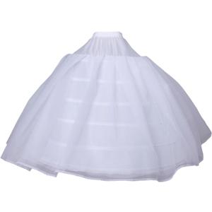 BBSET Women Puffy Crinoline Petticoat 6 Hoop 2 Tulle Layers Skirt Slips Long Underskirt for Quinceanera Wedding Bridal Dress