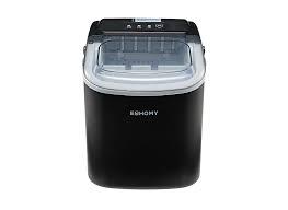 EUHOMY Countertop Ice Maker Machine with Handle, 26.4lbs Per Day, 9 Ice Cubes Ready in 6 Mins, Auto-Cleaning Portable Ice Maker with Basket and Scoop, for Home/Kitchen/Camping/RV (Black)
