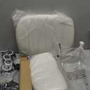 White Square Swivel Stool with Wheel for Work SPA Shop Massage Height-Adjustable and Cost-Effective Rolling Stool Chair with Back