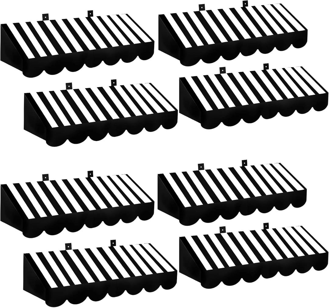 Tallew 8 Pcs 3D Circus Awning Wall Decoration Carnival Stripes Awning Circus Tent Carnival Theme Party Decor for Party Classroom Decorations(Black and White)
