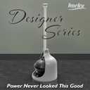 Korky Gray Toilet Plunger and Holder – Heavy Duty Compact Design – Fast Clog Removal – Easy to Clean - Made in USA