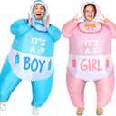 2 Pcs Inflatable Baby Costume for Adults Blow up Gender Reveal Baby Costume Suit for shower party Halloween Cosplay(Cute)
