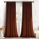 Roslynwood Luxury Soft Rust Velvet Curtains 90 inches Long Back Tab Thermal Insulated Blackout Window Drapes for Living Room/Bedroom/Dining Room, W52 x L90, 2 Panels