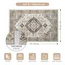 Smiry Area Rugs for Living Room Bedroom, Machine Washable 5x7 Vintage Rug, Soft Plush Bedside Floor Carpet for Farmhouse Nursery Kitchen Laundry Home Decor, Beige