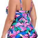 RELLECIGA Women's Tummy Control Tankini Set Swimsuits V Neck Two Piece Bathing Suits Full Coverage Swim Tank with Molded Cups (S)