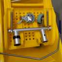 Mind Reader Mop Bucket with Wringer, 22 Qt (5.5 Gallon), Floor Cleaning, Handle, Wheels, 16.25"L x 10.75"W x 24.5"H, Yellow