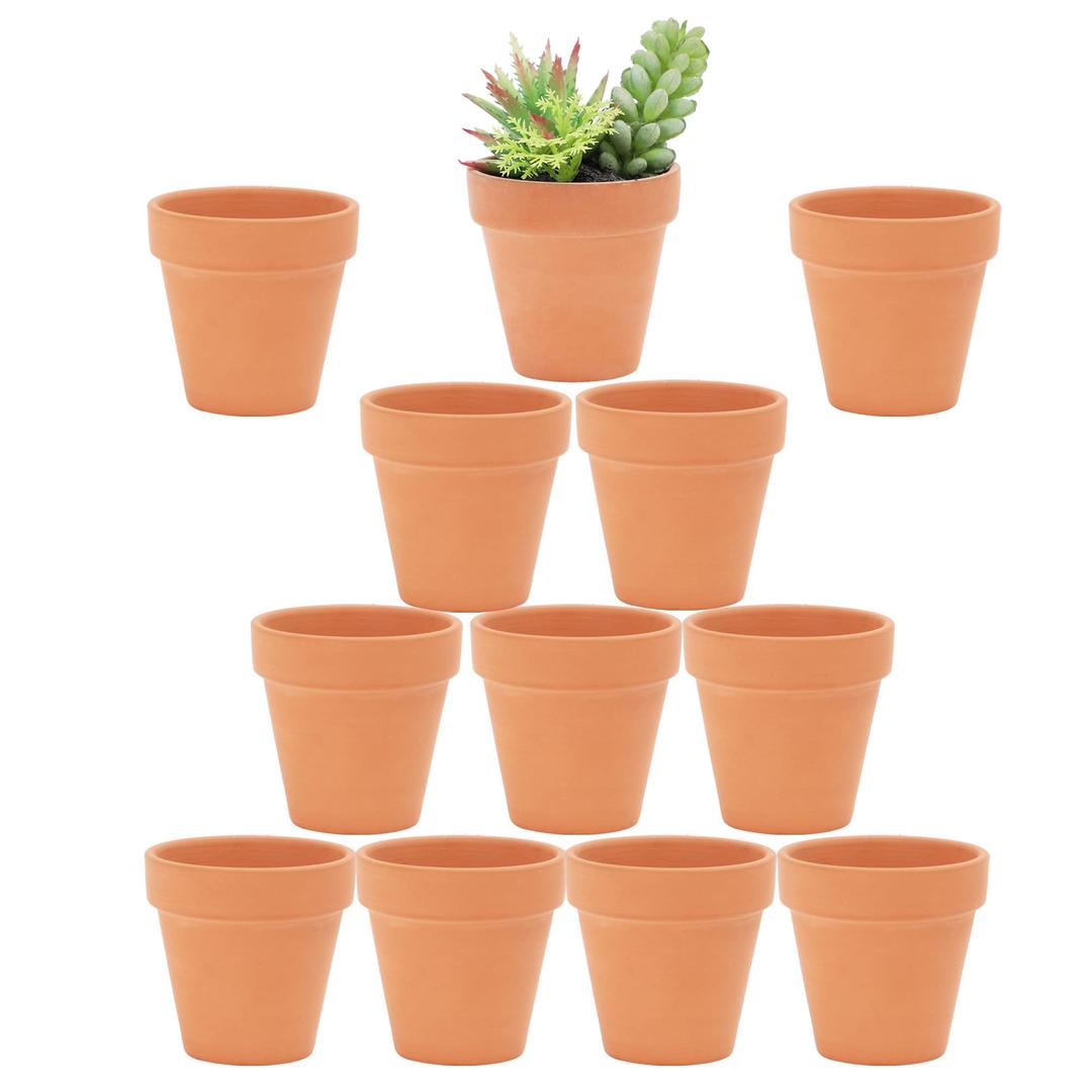 Yishang 2.5 inch Black Terracotta Pots with Drainage Holes,Small Mini Clay Ceramic Pottery Planter,Cactus Flower Terra Cotta Pots,Succulents Nursery Pots for Indoor/Outdoor Plants,Crafts-12 Pack