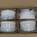 LE TAUCI Ramekins Oven Safe with Lids, 6 oz Ramikin Set for Creme brulee, Souffle, Dipping Sauces, Ceramic Food Storage Containers, Baking Dishes  4.2 inch, Set of 4, Arctic White