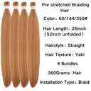 Honey Blonde Pre stretched Braiding Hair 52inches Synthetic Ez Braid Italian Curls Braiding Hair Extensions Knotless Non Toxic Itch Free