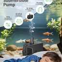 POPOSOAP 680GPH Submersible Water Pump, Water Fountain (2400L/H, 55W) with 8.5FT High Lift Adjustable & 3 Nozzles & 16.4FT Cord, Ultra Quiet Aquarium Pump for Pond Fountain Waterfall Hydroponics-Q104