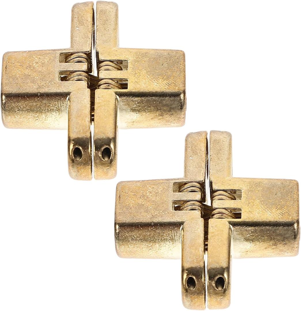 GLEAVI 4 Pcs Hidden Door Hinges Heavy Duty Zinc Alloy Concealed Hinges Invisible Cabinet Hardware 1.64 X 1.3 Inches for Wooden Doors and DIY Projects