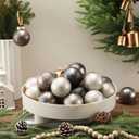 2 x 12 Pcs Neutral Textured Christmas Ball Ornaments 2.4 Inch Vintage Metallic Brown Gold Silver Xmas Tree Ornament Shatterproof Rustic Distressed Xmas Baubles Antique Farmhouse Christmas Decor