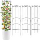 4 Pack 32'' Plant Trellis Indoor - Metal Trellis for Climbing Plants Indoor, Garden Trellis for Climbing Plants Outdoor Houseplants Flowers Vine Ivy, Rectangular Shape, Black