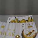 37.8 x 37.1 Inch Ramadan Mubarak Wall Decal Eid Mubarak Ramadan Decor Sticker Lantern Moon Star Mosque Black and Gold Wall Stickers for Living Room Bedroom Home DIY Art Decorations