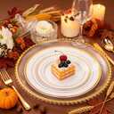 50pcs Clear and Gold Beaded Charger Plates for Wedding, 12.5in