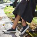 ZGR Womens White Canvas Sneakers,Classic Black Canvas Shoes,Casual Fashion Sneakers (6, Dark Grey)