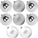 Extra Large Size Outdoor Christmas Ornaments, Oversized Huge Big Shatterproof Xmas Christmas Plastic Balls for Outside Lawn Yard Tree Hanging Decorations (8"/200mm, Silver, 8 Packs)