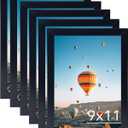 9x11 Picture Frame Set of 6 Black for Wall Hanging or Tabletop, Wall Mounting Horizontally or Vertically, 9 x 11 Wall Gallery Poster Photo Frames for 9 by 11 Photo,6 Pack, Black