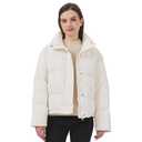 ANYIELIEMO Women's Puffer Down Jacket Lightweight Water-Resistant Coat with Stand Collar for Winter (US, Alpha, Small, Regular, Regular, White) 