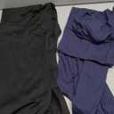 3 Piece Women's Flare Leggings High Waisted Tummy Control Yoga Pants Black Bootcut Wide Leg Leggings Workout Pants (Medium, Navy Blue Black)