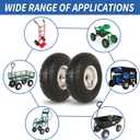 GICOOL 4.10/3.50-4" Tire and Wheel, 10" Pneumatic Tire, with 2.25" Offset Hub, 5/8" Axle Bore Hole, Sealed Bearings, for Hand Truck Trolley Dolly Garden Wagon Cart Wheel Replacement, 2 Pack
